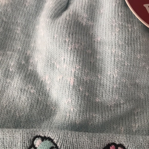 Care Bears Light Blue Knit Tuque With White Pom Pom Stitched Logo New With Tag - Picture 6 of 11